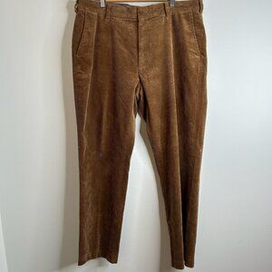 Brooks‎ Brothers Corduroy Pants Mens W38 L30 Brown Clark Fit Zip Fly Flat Front